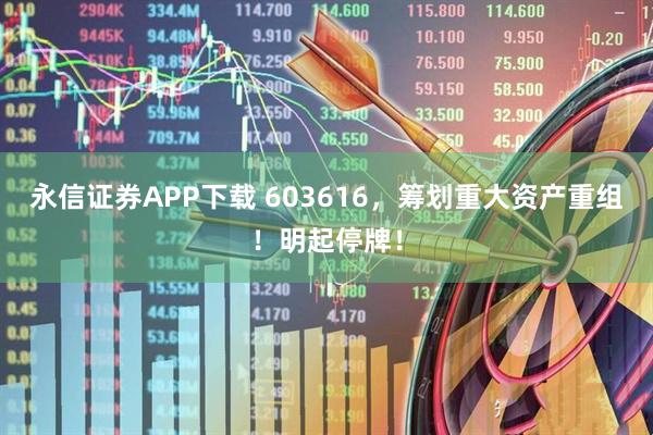 永信证券APP下载 603616，筹划重大资产重组！明起停牌！